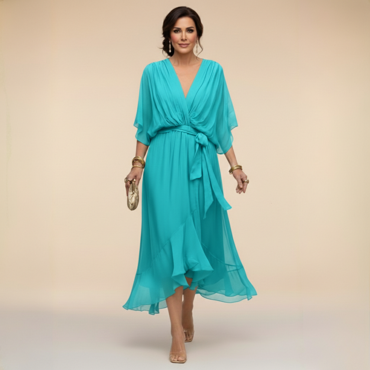 Aveline™ | V-Neck Midi Dress