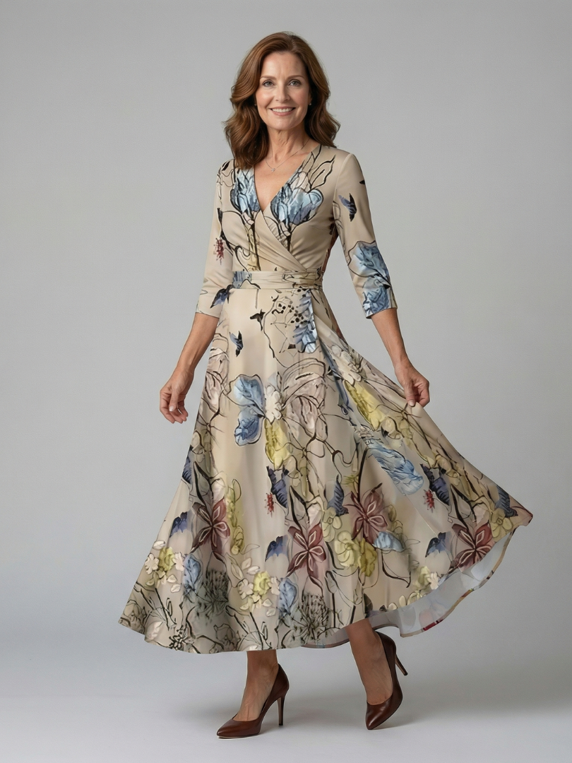 Aveline™ | Floral Wrap Maxi Dress
