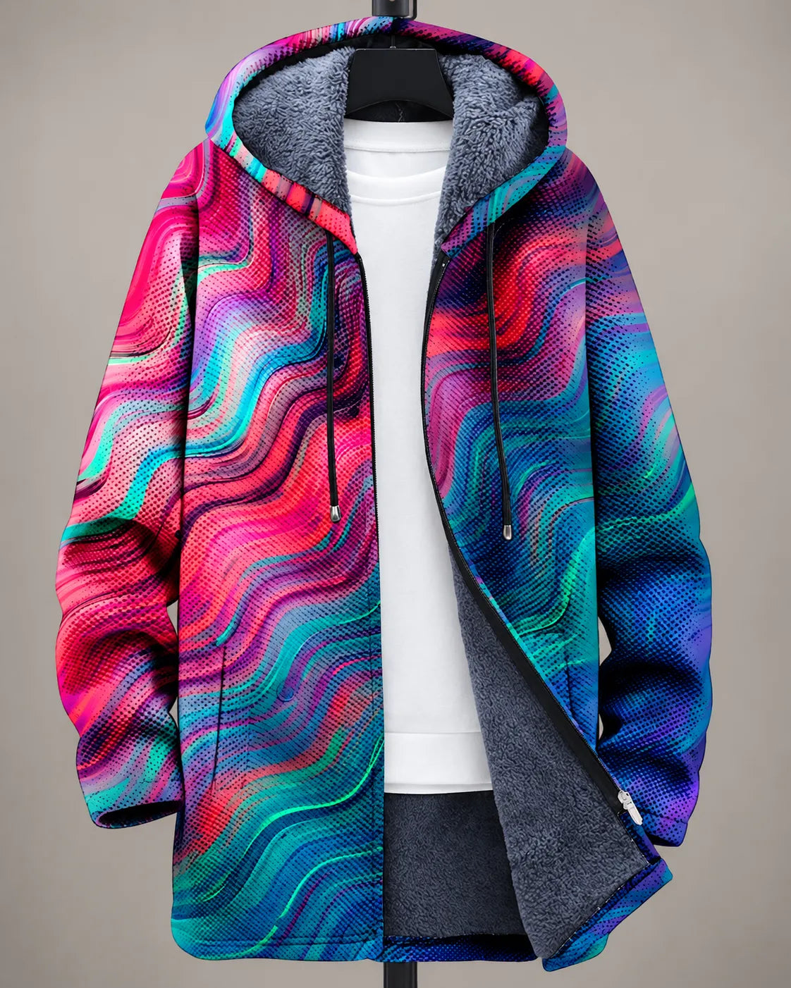 Celeste Modern Art-Print Hooded Jacket