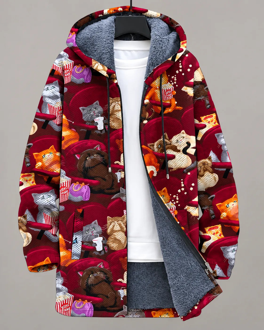 Elara Artistic Eye-Print Hooded Jacket