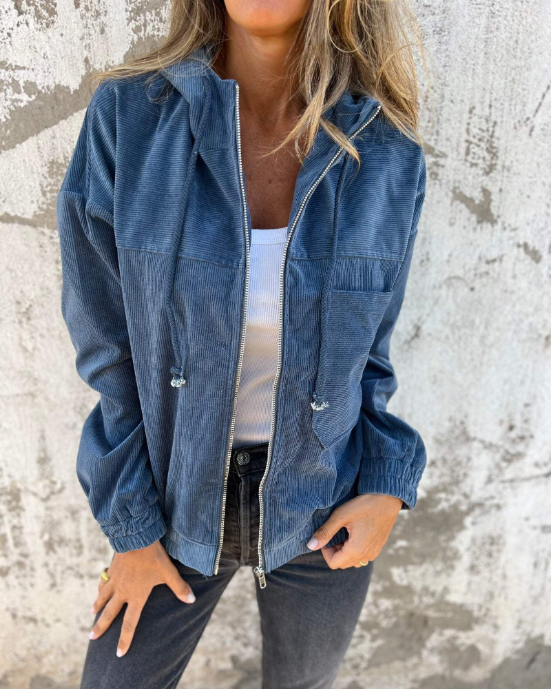 Ella | Velvet Zip-Up Hoodie