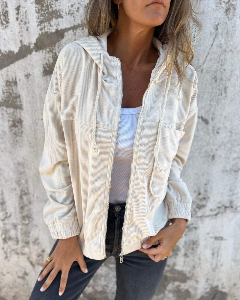Ella | Velvet Zip-Up Hoodie