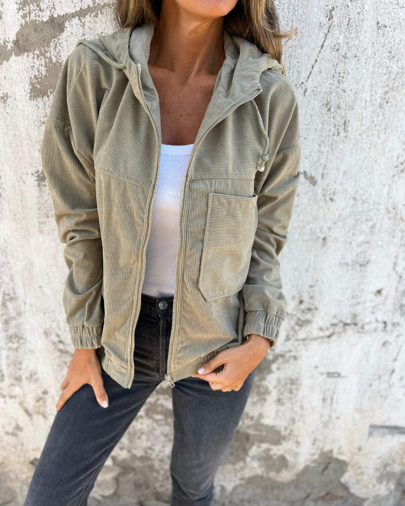 Ella | Velvet Zip-Up Hoodie