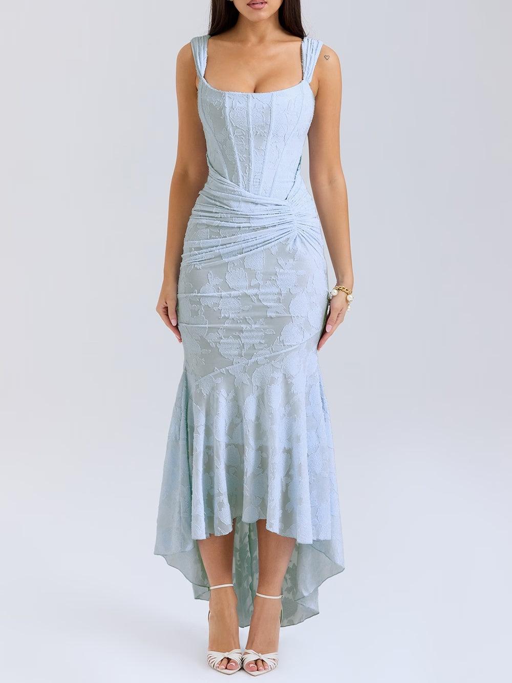 Aveline™ | Lace Fishtail Midi Dress