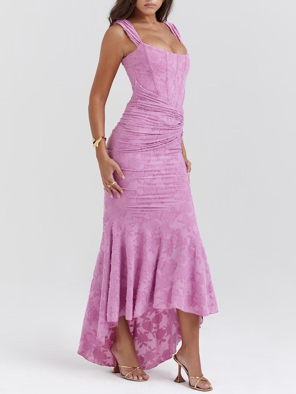 Aveline™ | Lace Fishtail Midi Dress