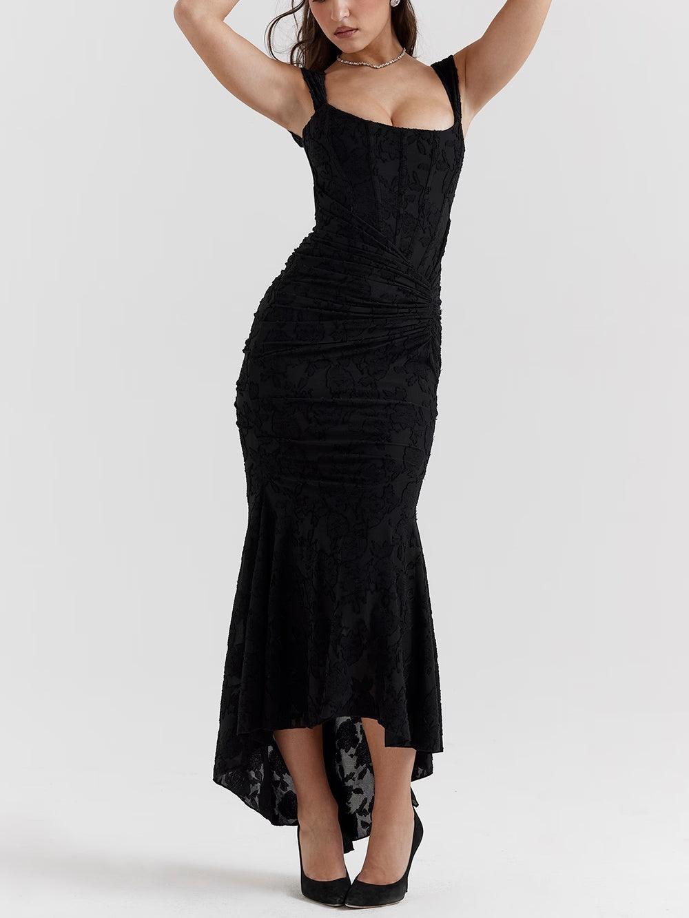 Aveline™ | Lace Fishtail Midi Dress