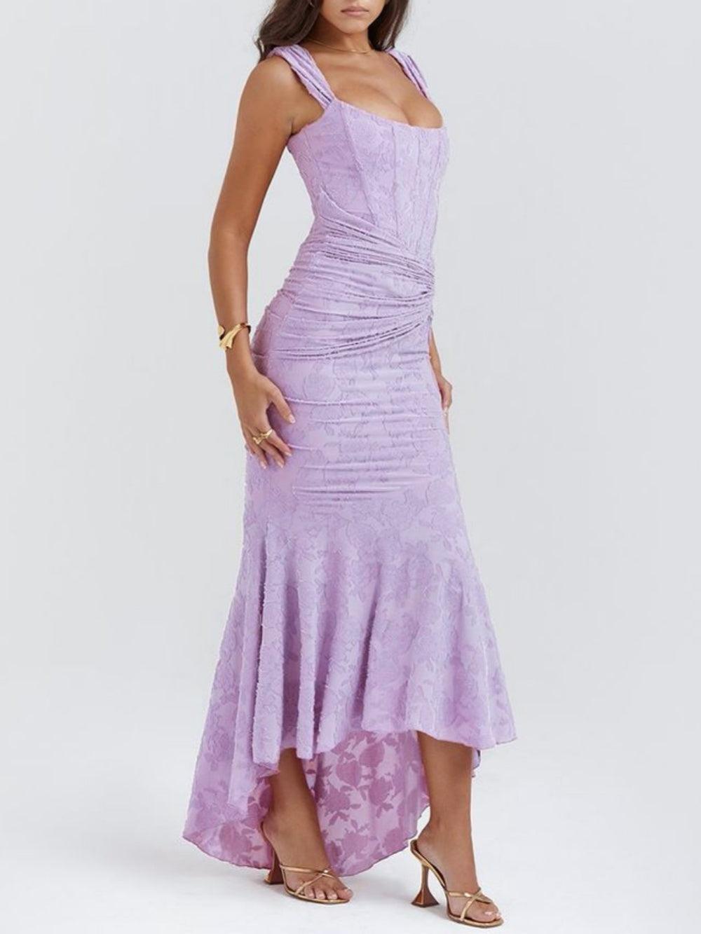 Aveline™ | Lace Fishtail Midi Dress