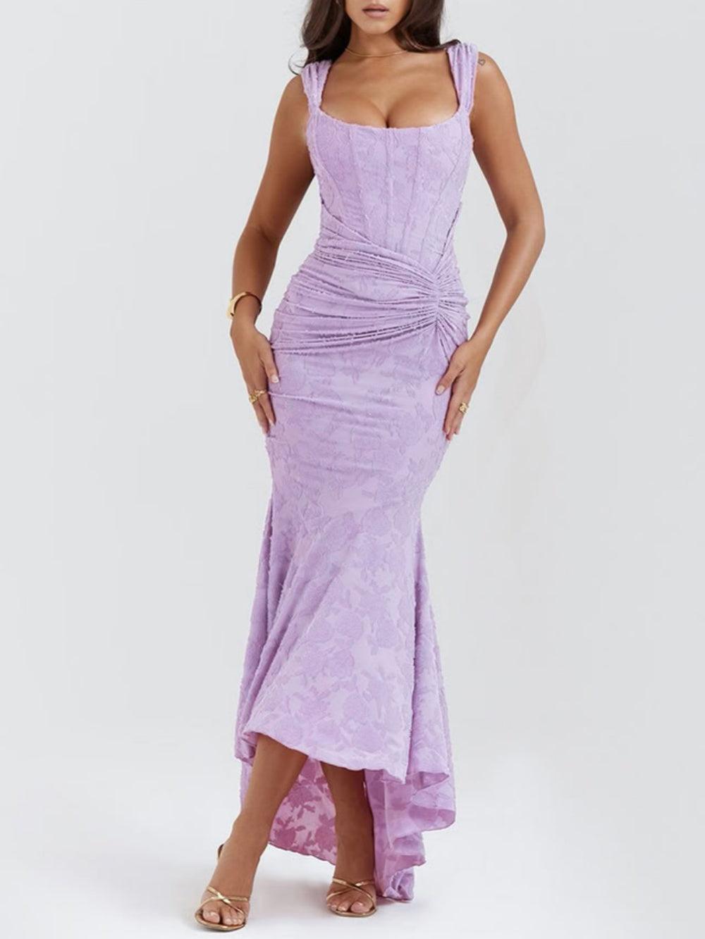 Aveline™ | Lace Fishtail Midi Dress