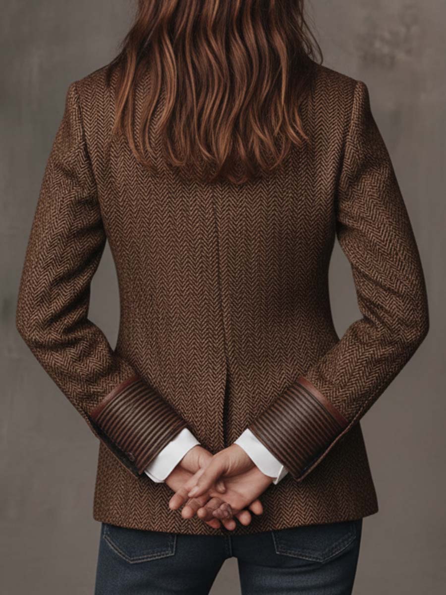 Gisèle | Blazer with Printed Chevron Inserts