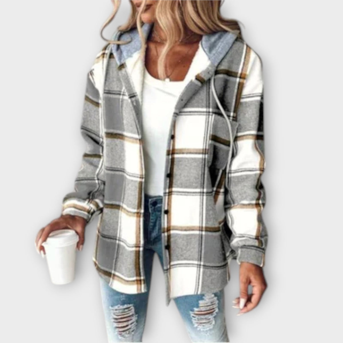 LINDE – CHECKED HOODED JACKET