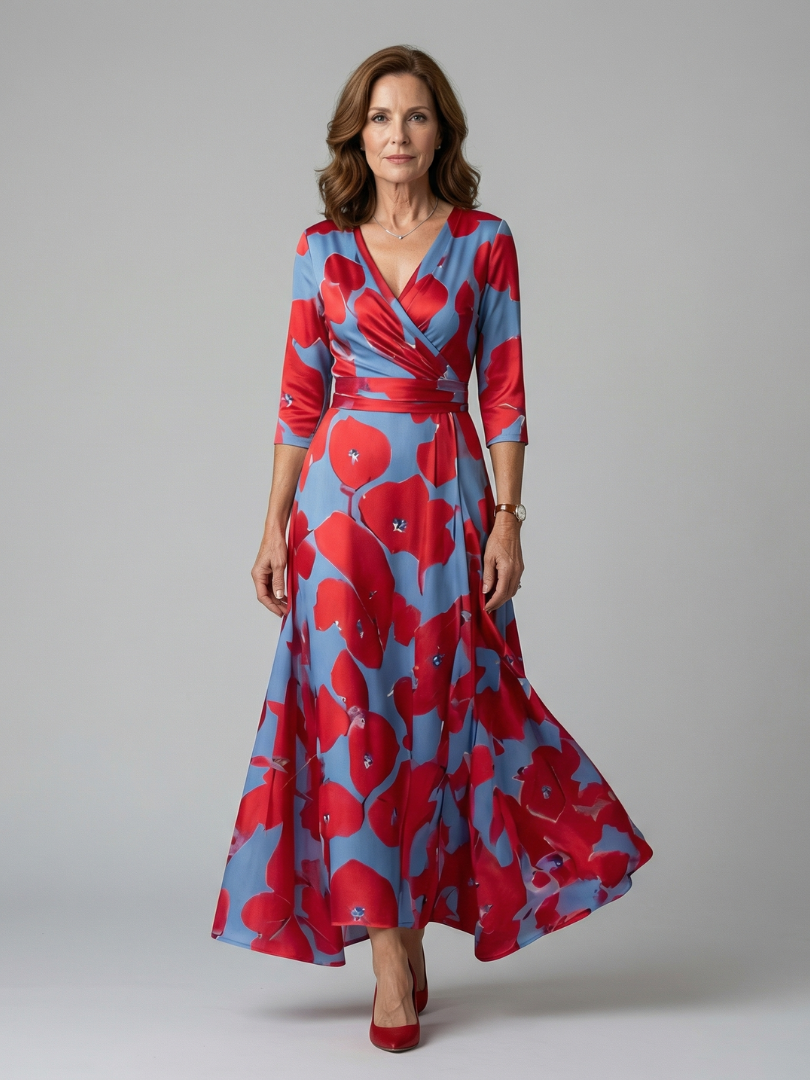 Aveline™ | Floral Wrap Maxi Dress