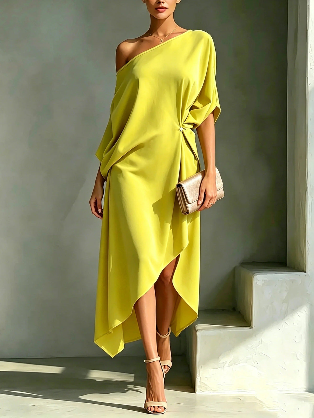 Aveline™ | Square Neck Midi Dress