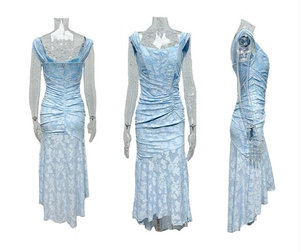 Aveline™ | Lace Fishtail Midi Dress