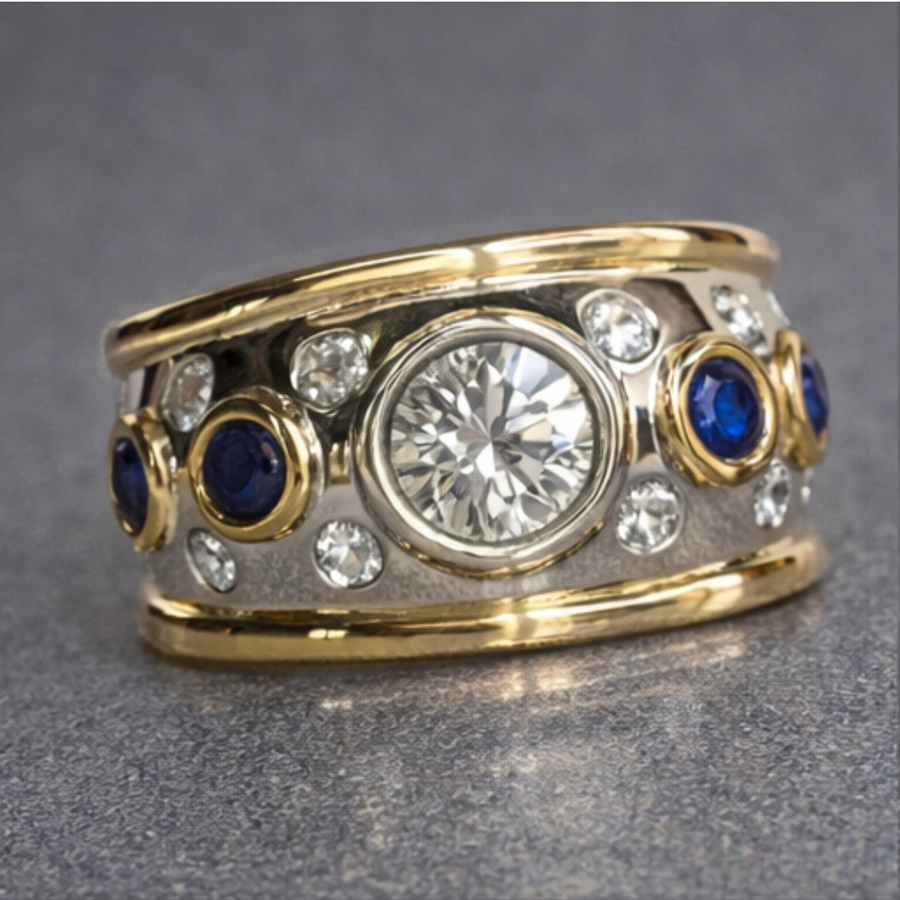Vintage Gold Oval Stone Ring