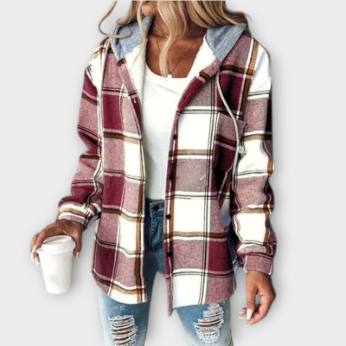 LINDE – CHECKED HOODED JACKET