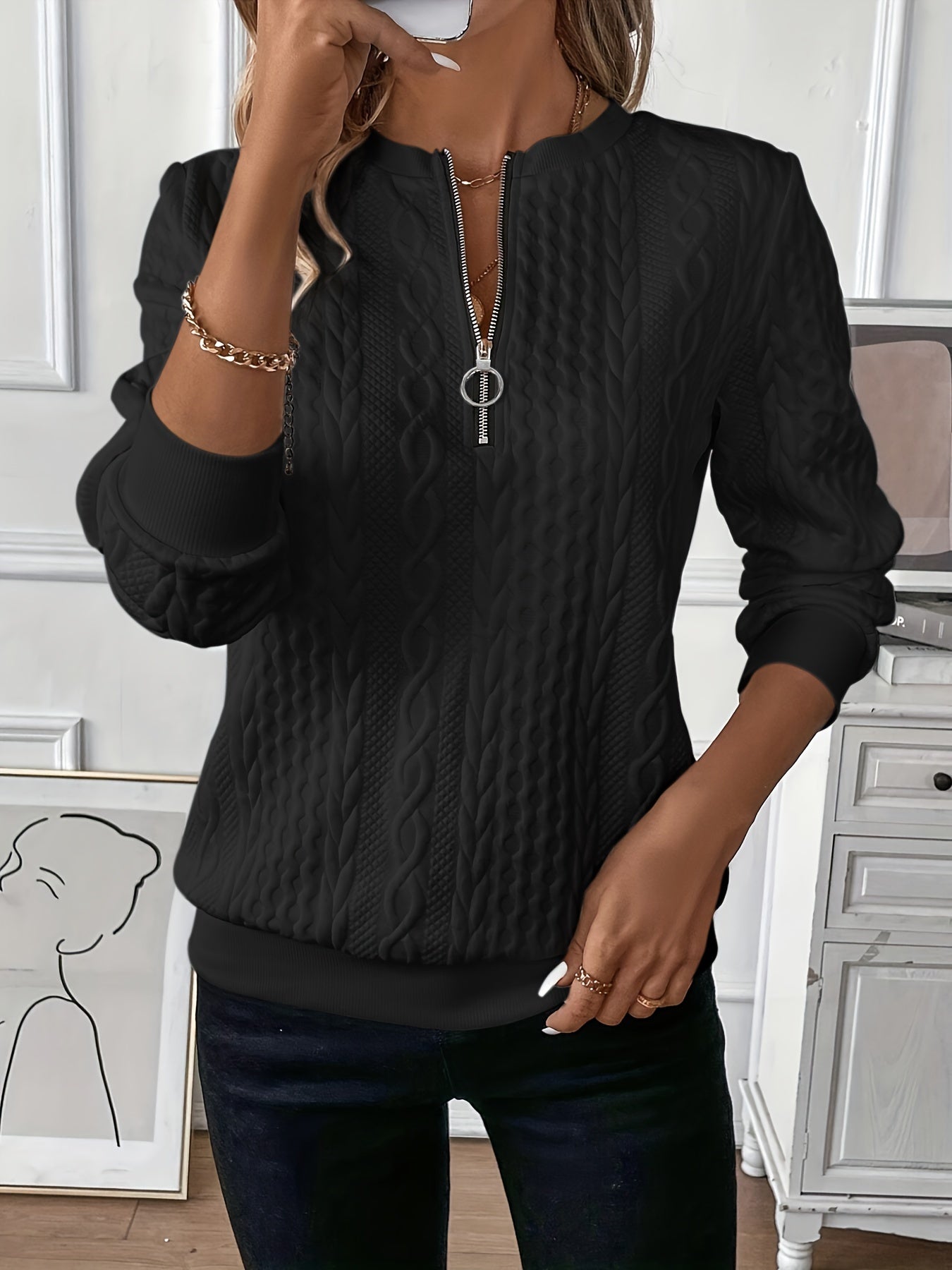 Mary | Elegant Knit Jumper with Zip