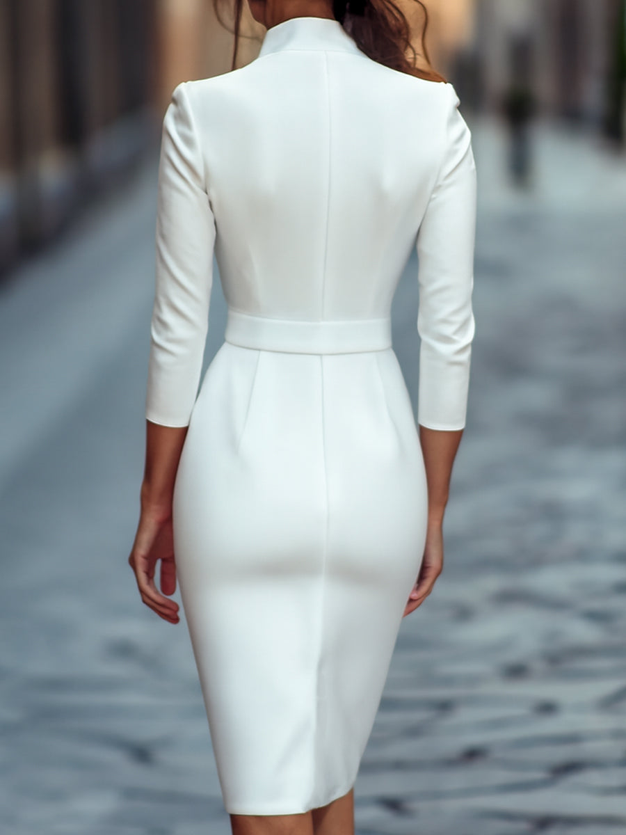 Aveline™ | Belted Wrap Midi Dress