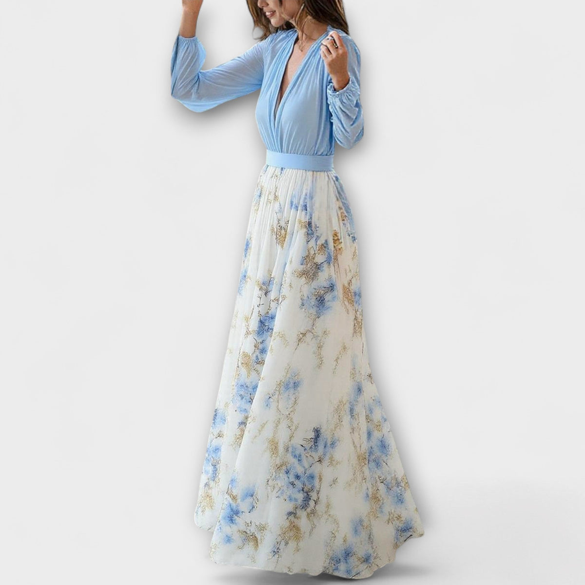Aveline™ | Floral Chiffon Maxi Dress