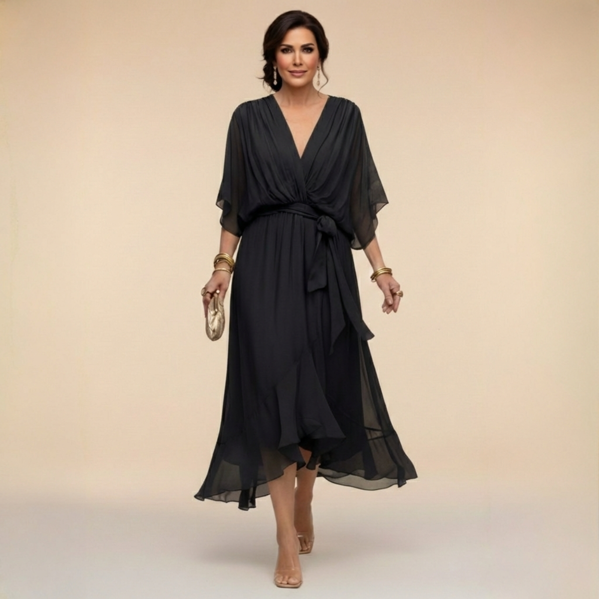 Aveline™ | V-Neck Midi Dress