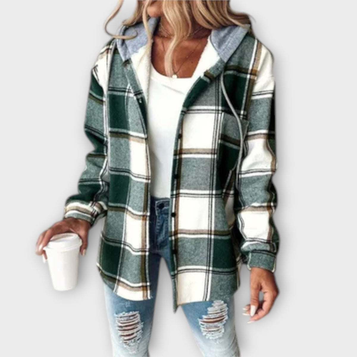 LINDE – CHECKED HOODED JACKET