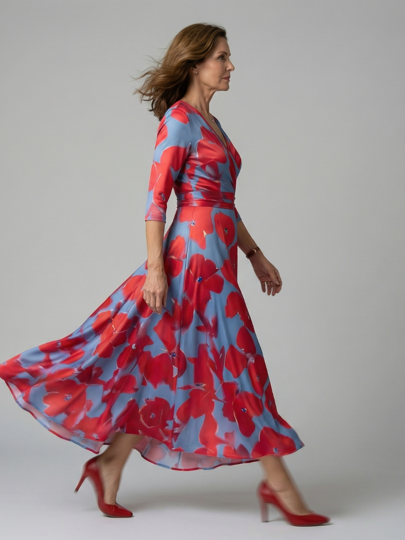 Aveline™ | Floral Wrap Maxi Dress