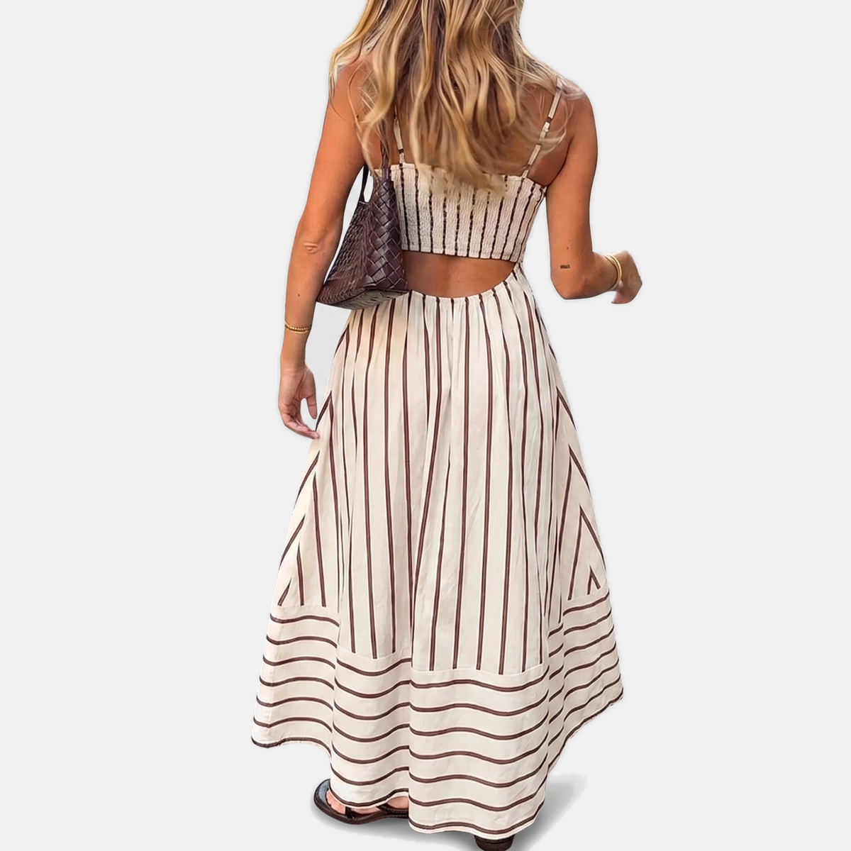 Women's Thin Strap Square Neck Vacation Maxi Dress