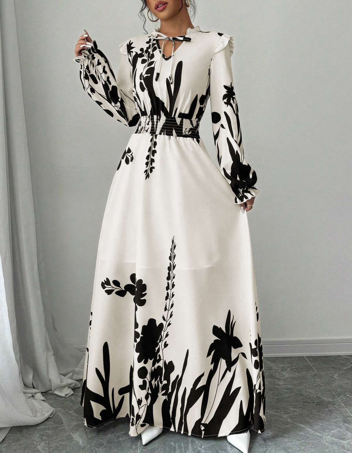 Aveline™ | Romantic Long-Sleeve Maxi Dress