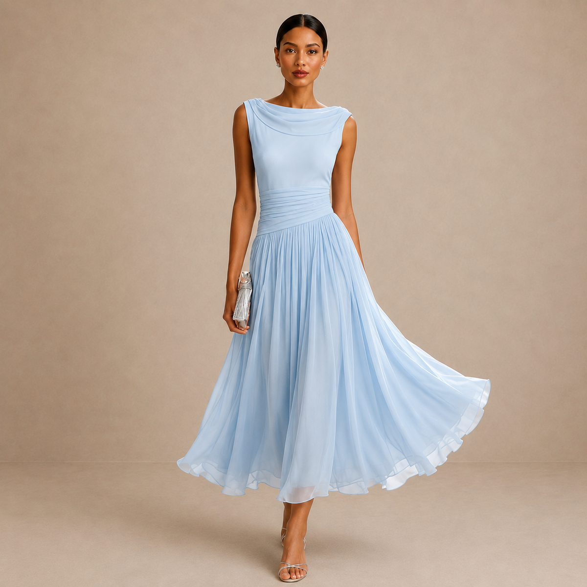 Aveline™ | Pleated Midi Dress