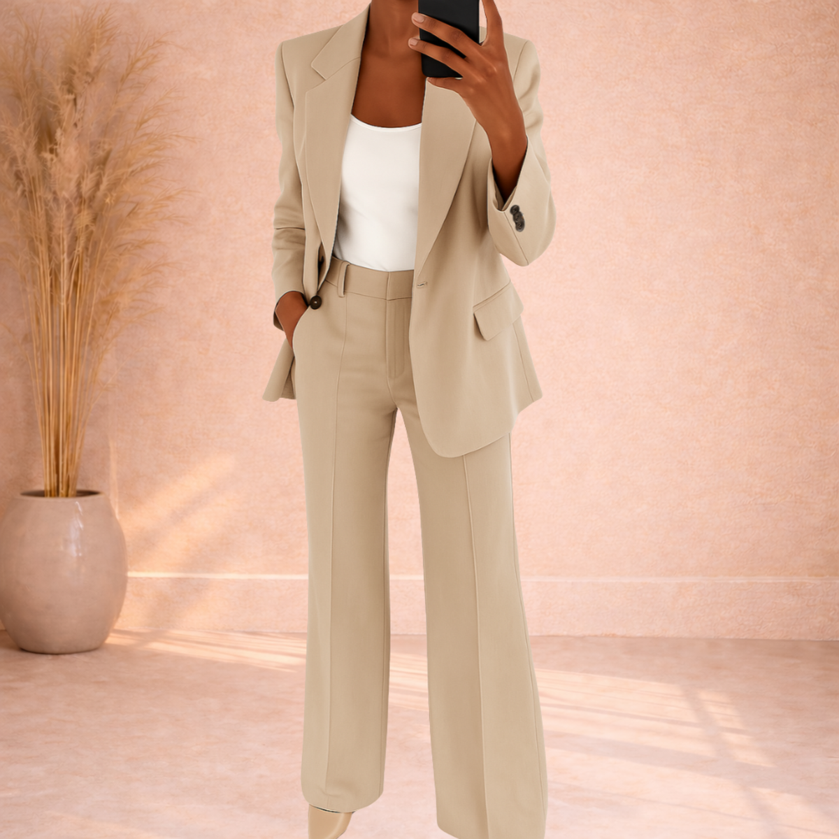 Quinn | Two-Piece Blazer Set with Wide Trousers