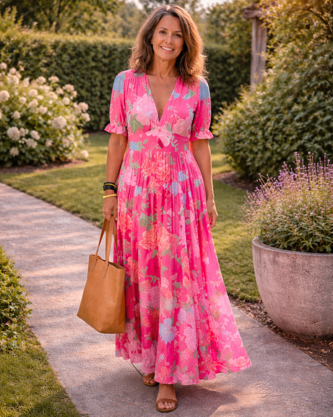 Aveline™ | Floral V-Neck Maxi Dress