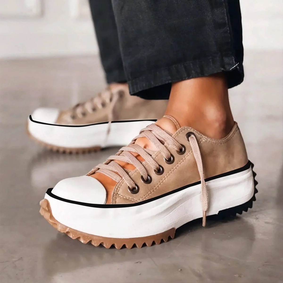 Bettina | Platform Sneakers with Serrated Sole