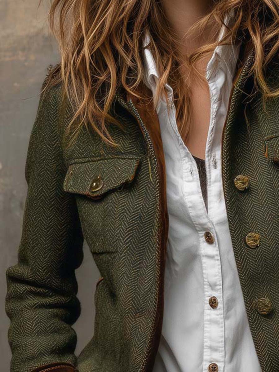 Honorine | Vintage Blazer with Contrasting Piping
