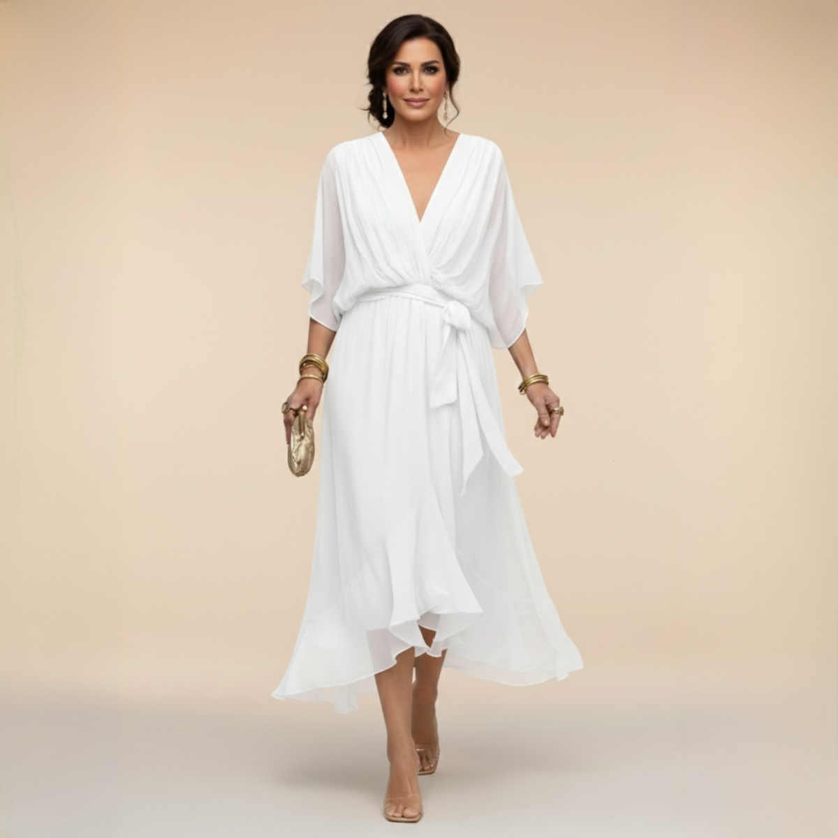 Aveline™ | V-Neck Midi Dress