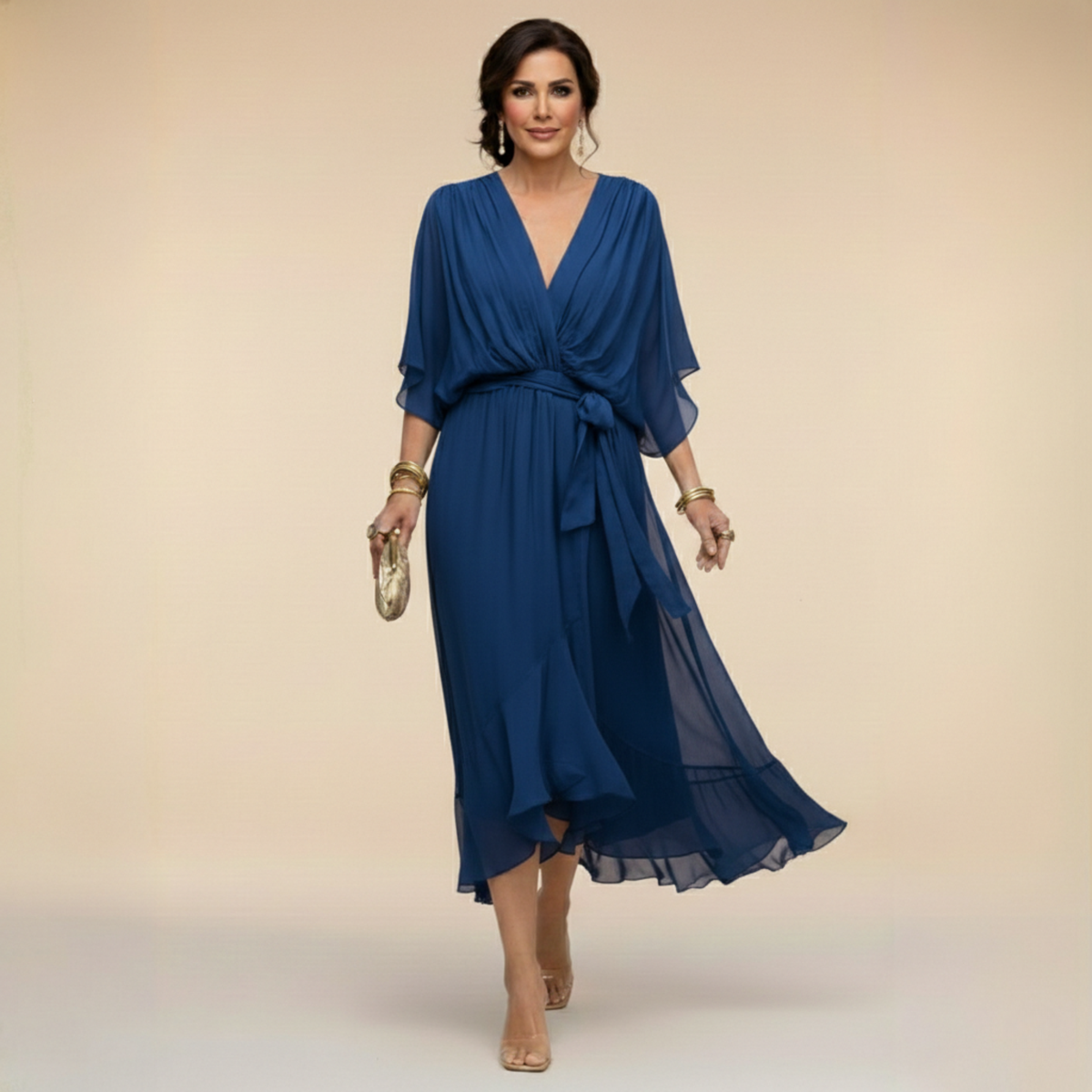 Aveline™ | V-Neck Midi Dress