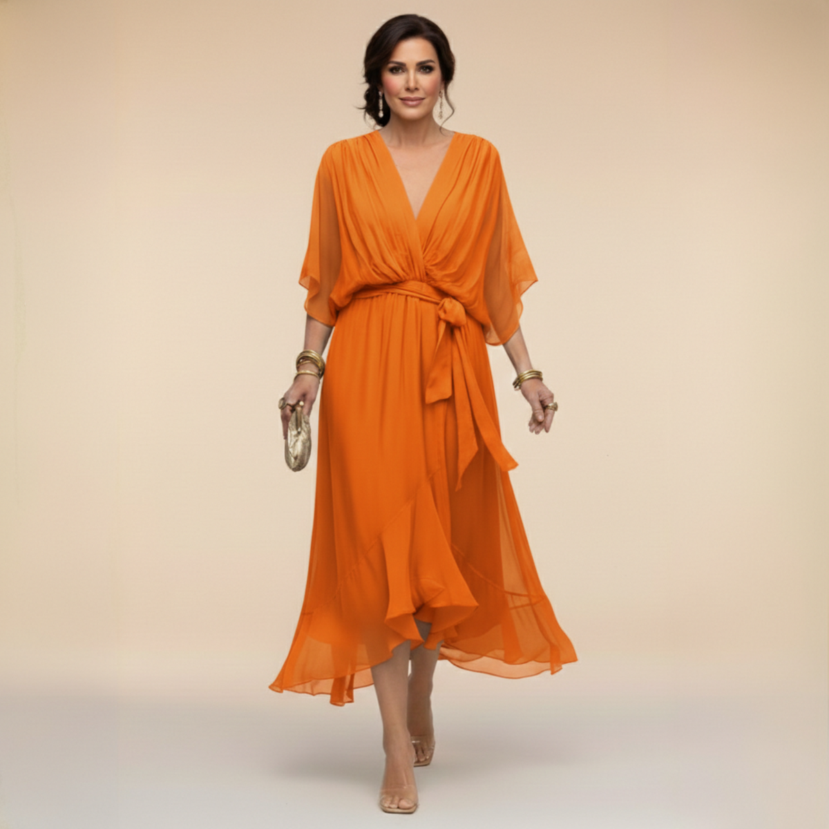 Aveline™ | V-Neck Midi Dress