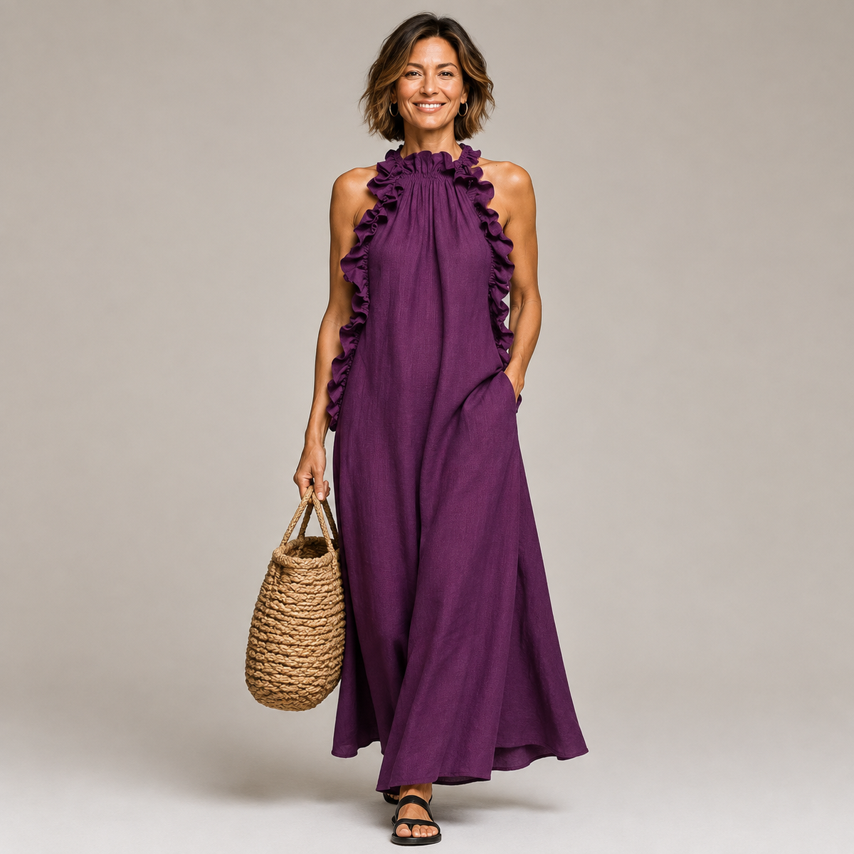Aurelia™ | Soft Ruffle Statement Maxi Dress