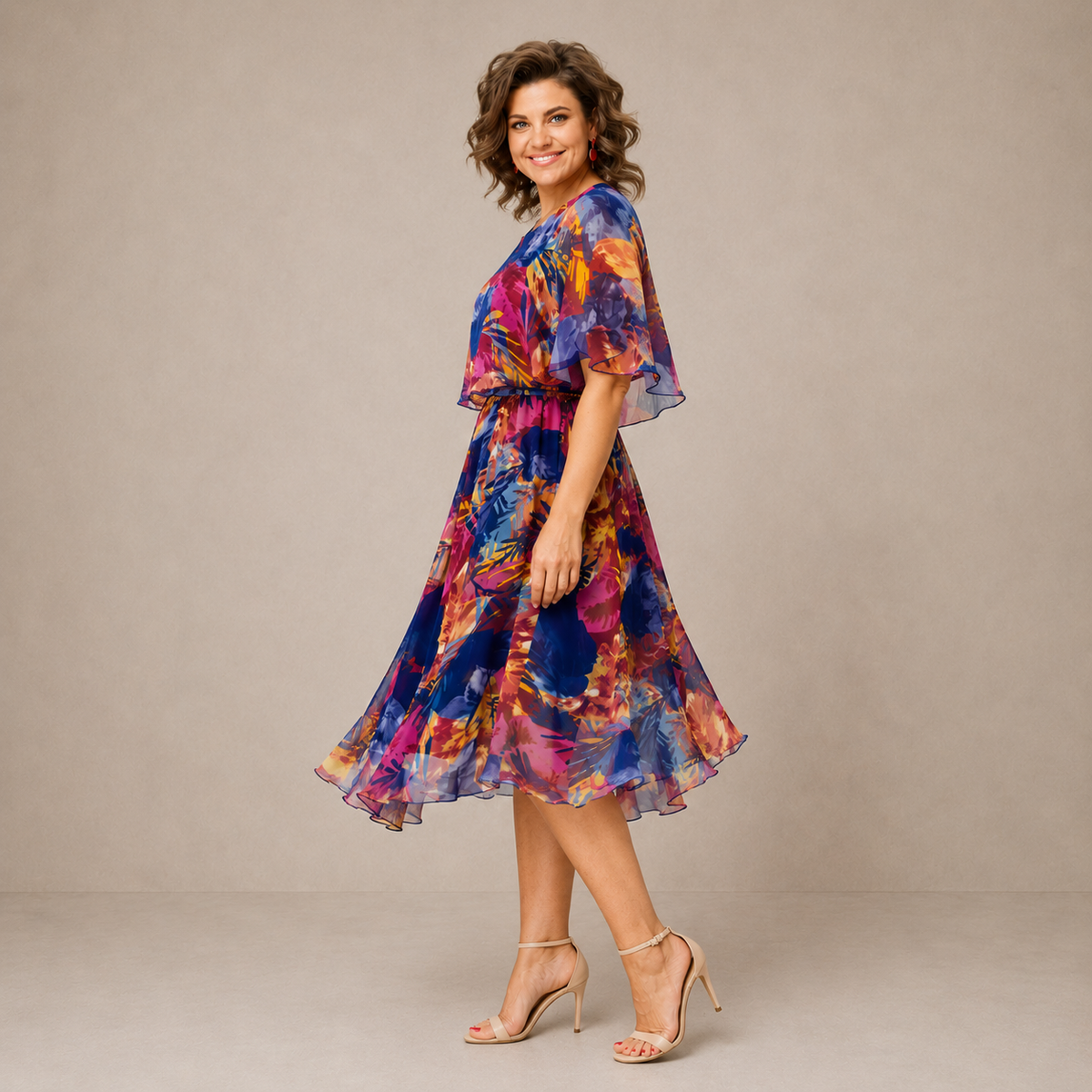 Aveline™ | Colorful Floral Midi Dress