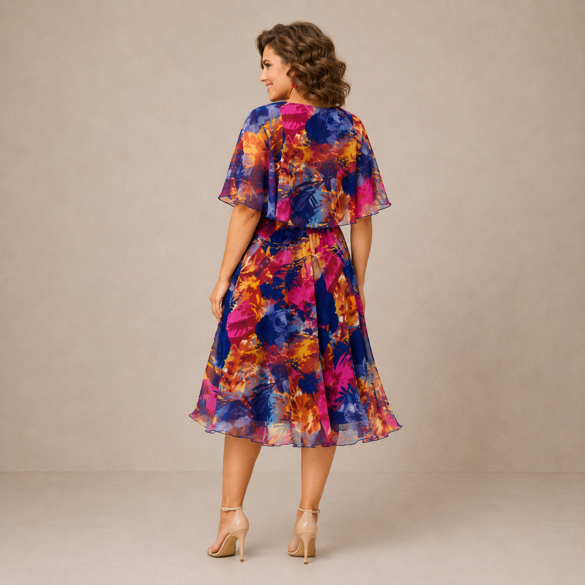 Aveline™ | Colorful Floral Midi Dress