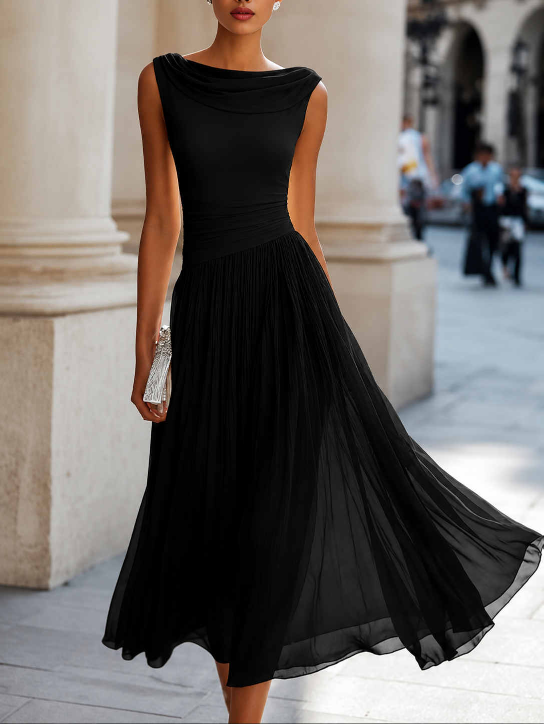Aveline™ | Pleated Midi Dress