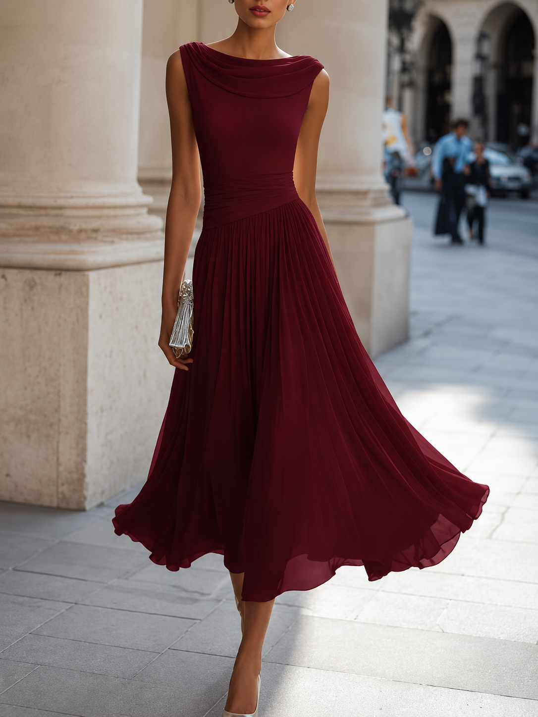 Aveline™ | Pleated Midi Dress