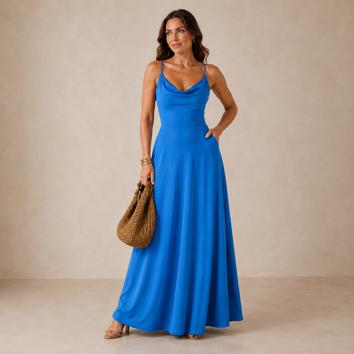 Aveline™ | Cowl-Neck Maxi Dress