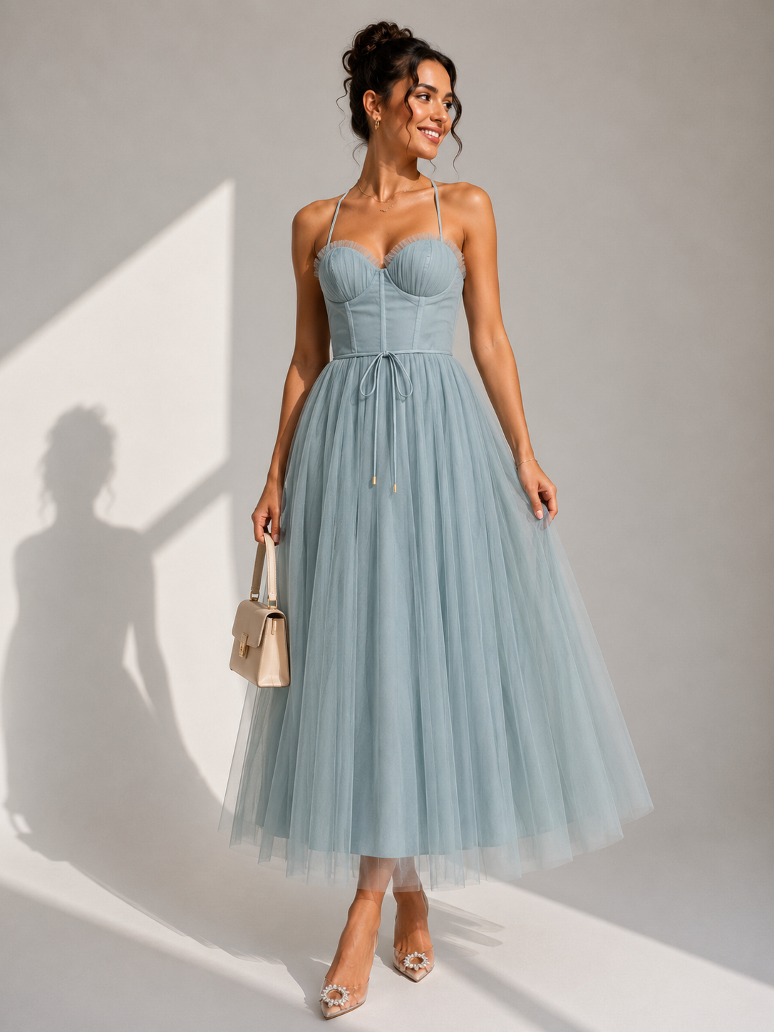 Aveline™ | Cinched Waist Midi Dress