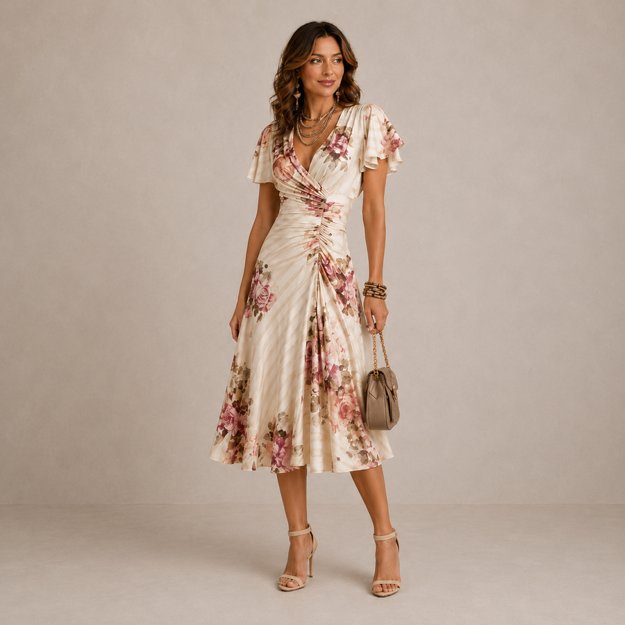 Aveline™ | Pleated Midi Dress