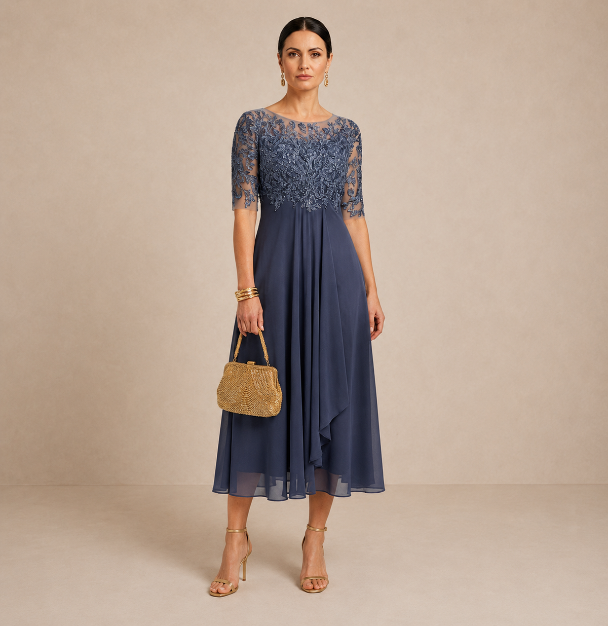 Aveline™ | Ruched Midi Dress