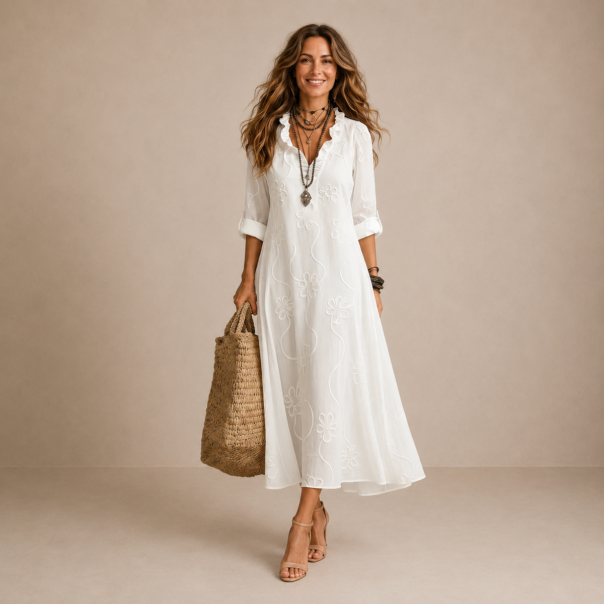 Aveline™ | Relaxed Shirt Midi Dress