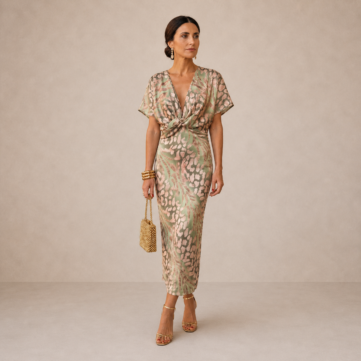 Aveline™ | Ruffle Sleeve Midi Dress