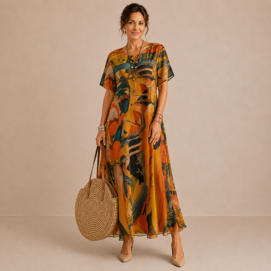 Aveline™ | Chiffon Midi Dress