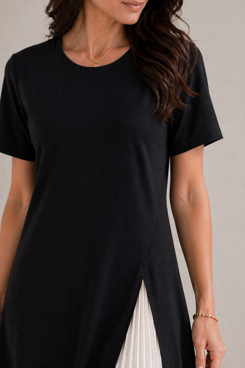 Aveline™ | Pleated Panel Midi Dress