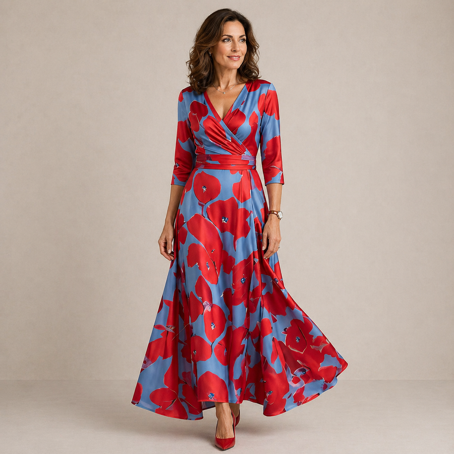 Aveline™ | Floral Wrap Maxi Dress