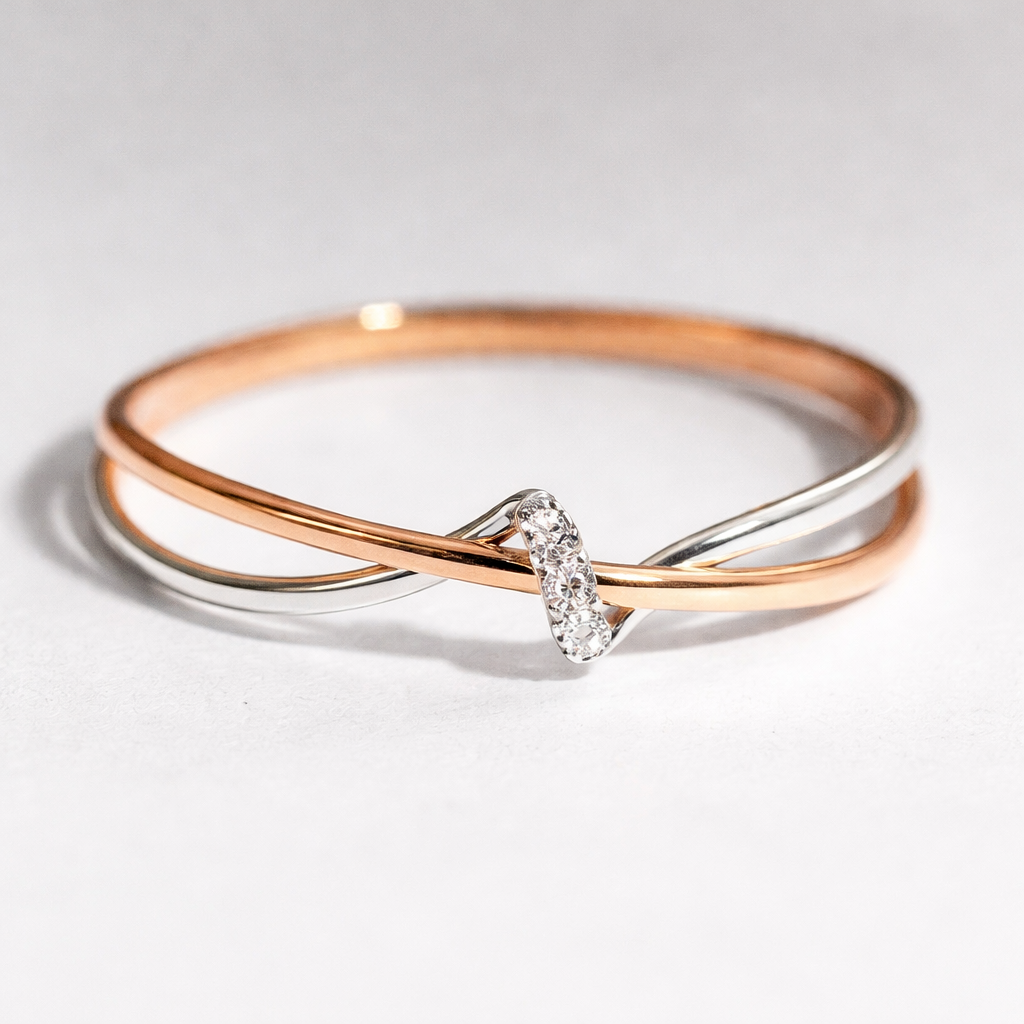 Vintage Golden & Silver Twist Ring